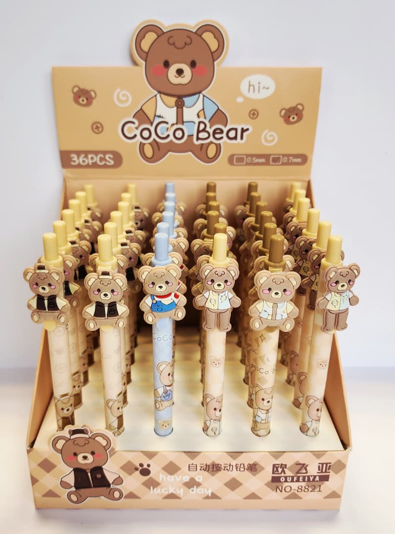 مداد نوکی (اتود) فانتزی 0.7 عروسکی طرح Coco bear