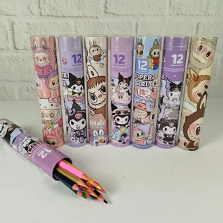 مداد رنگی 12 رنگ فانتزی باکس فلزی