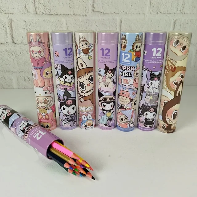 مداد رنگی 12 رنگ فانتزی باکس فلزی