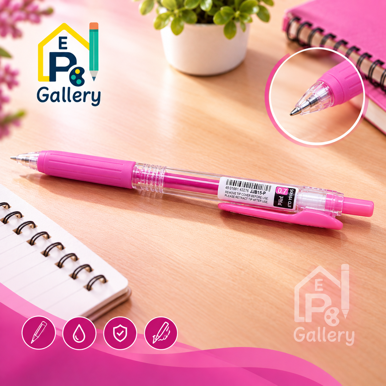 روان نویس زبرا مدل ساراسا کلیپ 0.7 - رنگ صورتی (Pink)