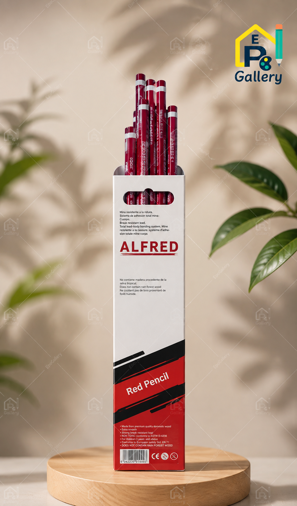 مداد قرمز چوبی ALFRED